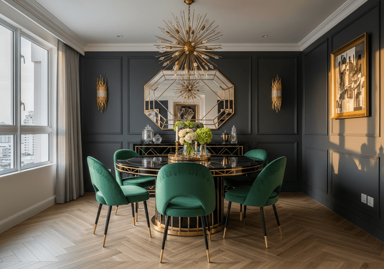 Art Deco Singapore Dining Room
