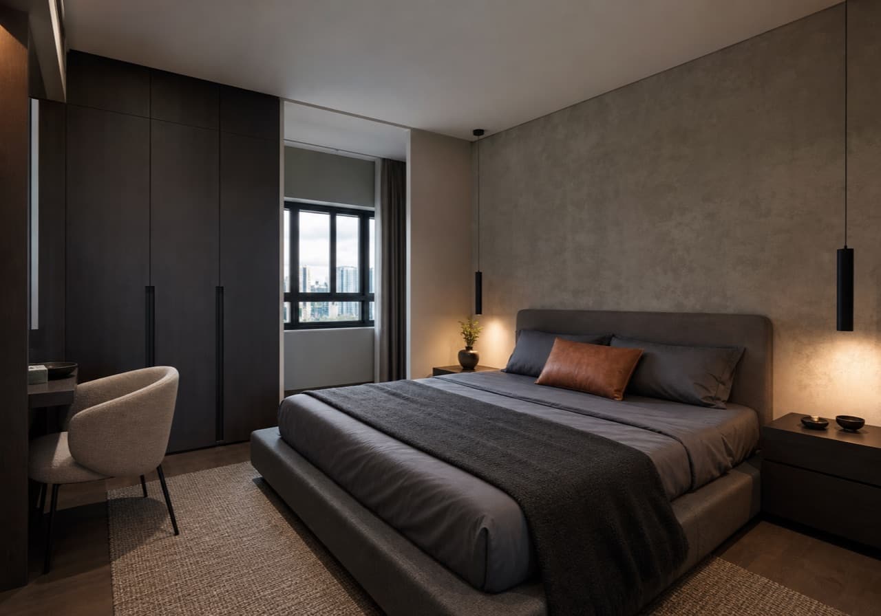 Brutalist Master Bedroom