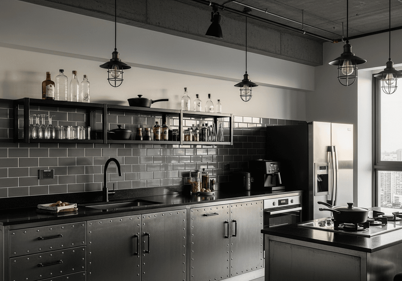 Industrial Loft Kitchen design Singapore — AI generated
