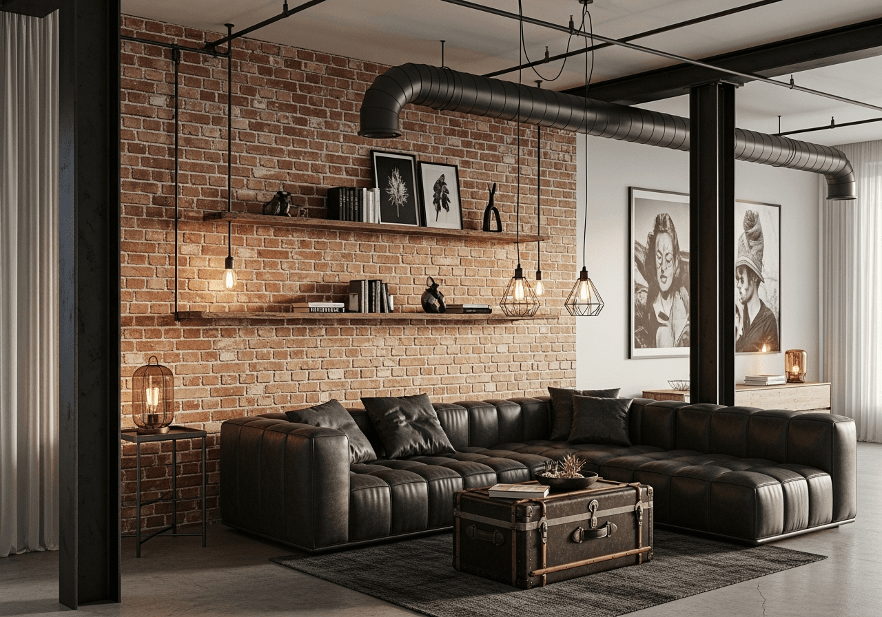 Industrial Loft Living Room design Singapore