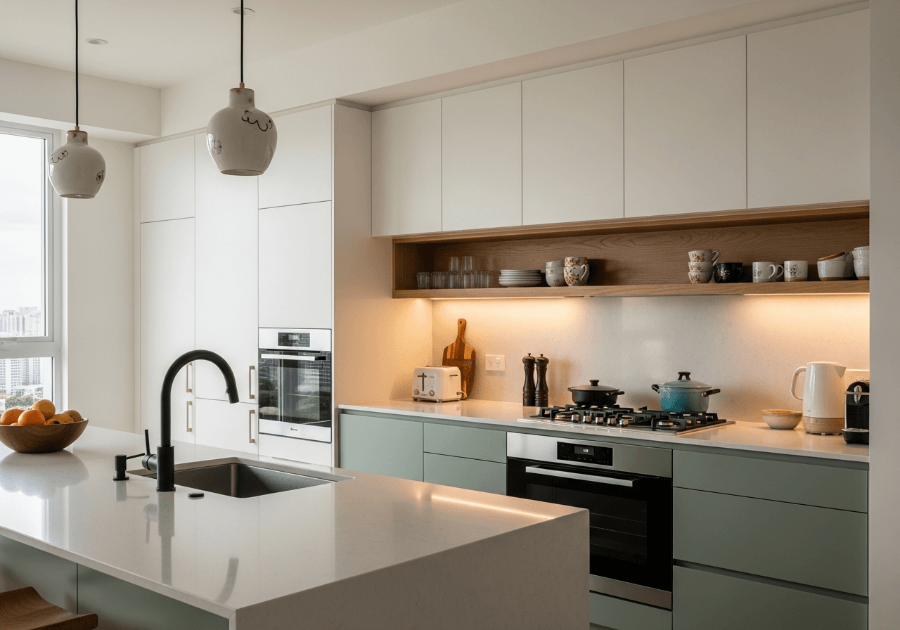 Japandi Kitchen design Singapore