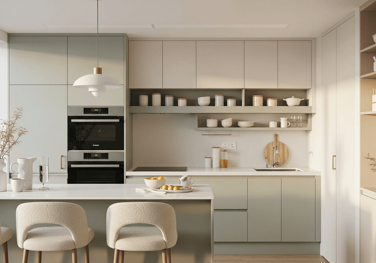 Korean Minimalist Kitchen design Singapore