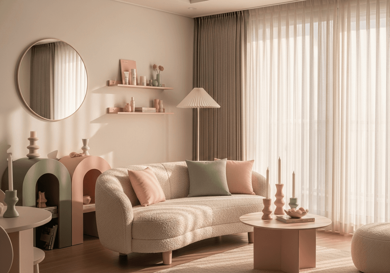 Korean Minimalist Living Room design Singapore