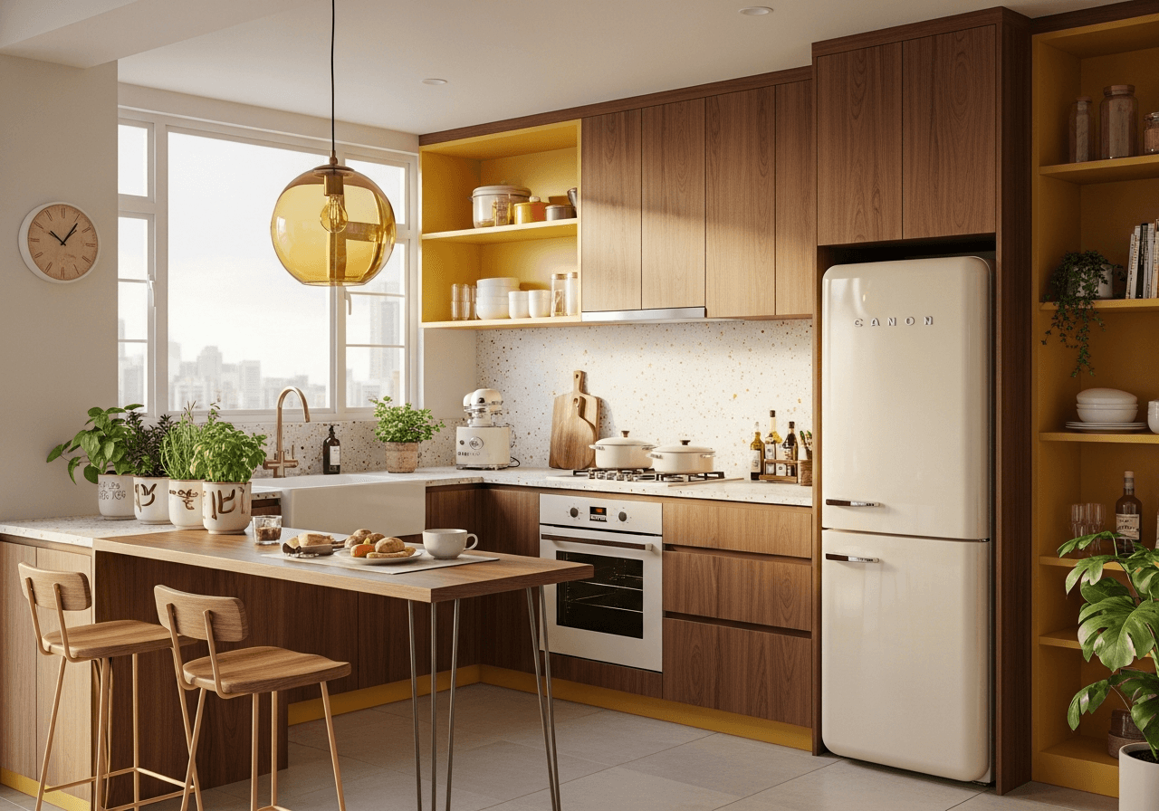 Mid-Century Modern Tropical Kitchen