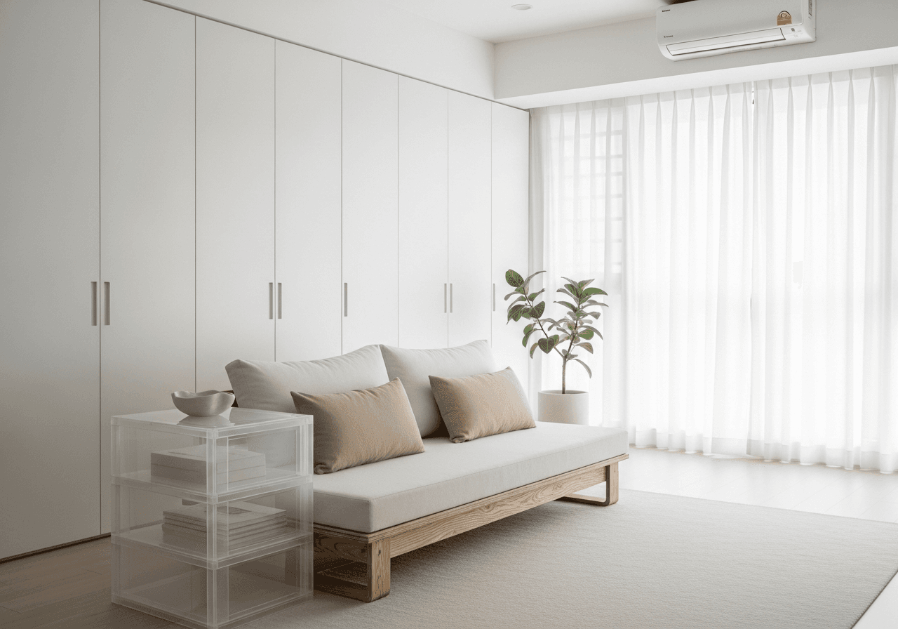 Muji Minimalist Living Room design Singapore