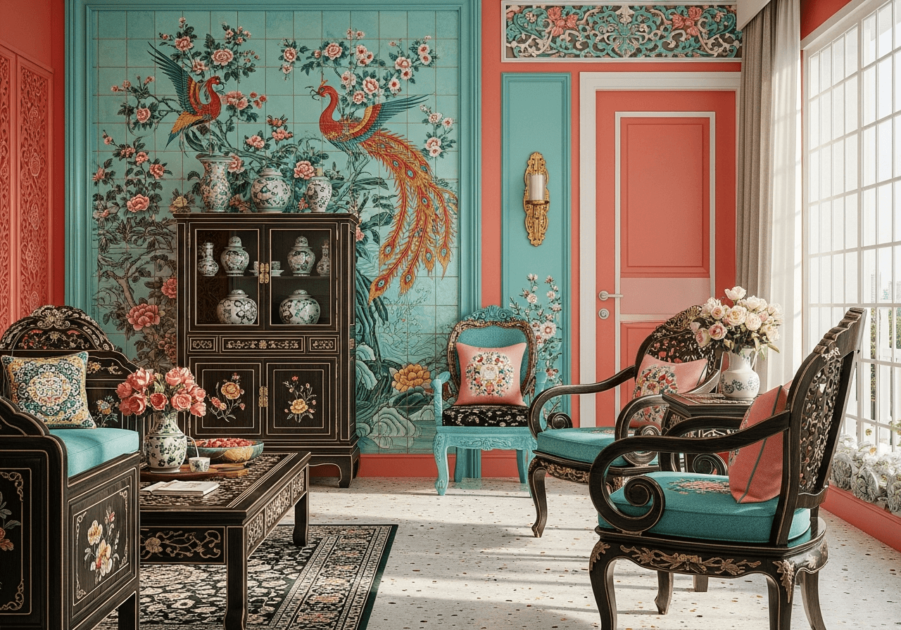 Peranakan-Inspired Living Room