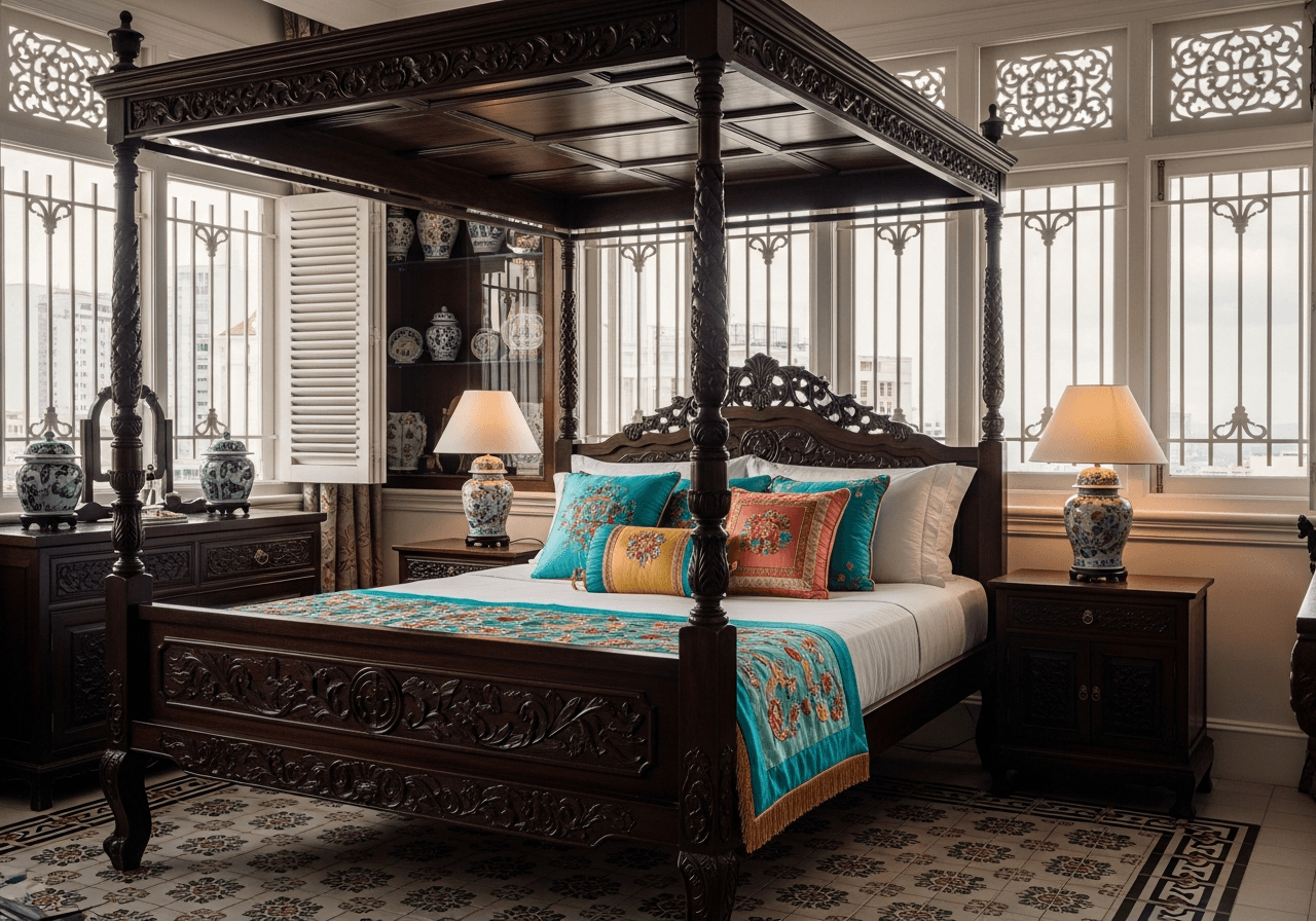 Peranakan-Inspired Master Bedroom design Singapore