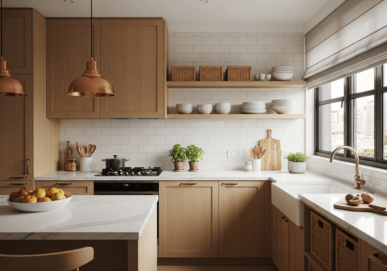 Scandinavian Warm Kitchen design Singapore — AI generated
