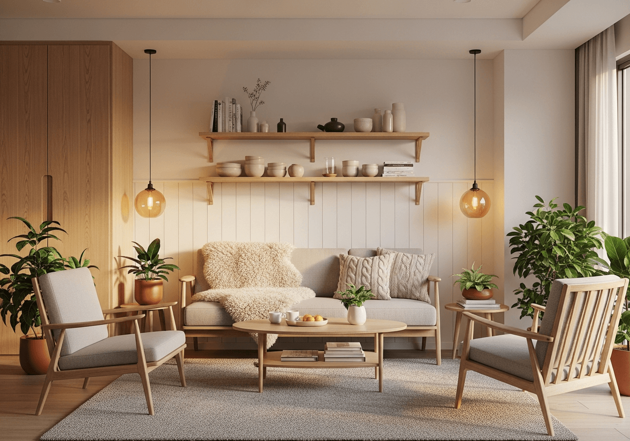 Scandinavian Warm Living Room