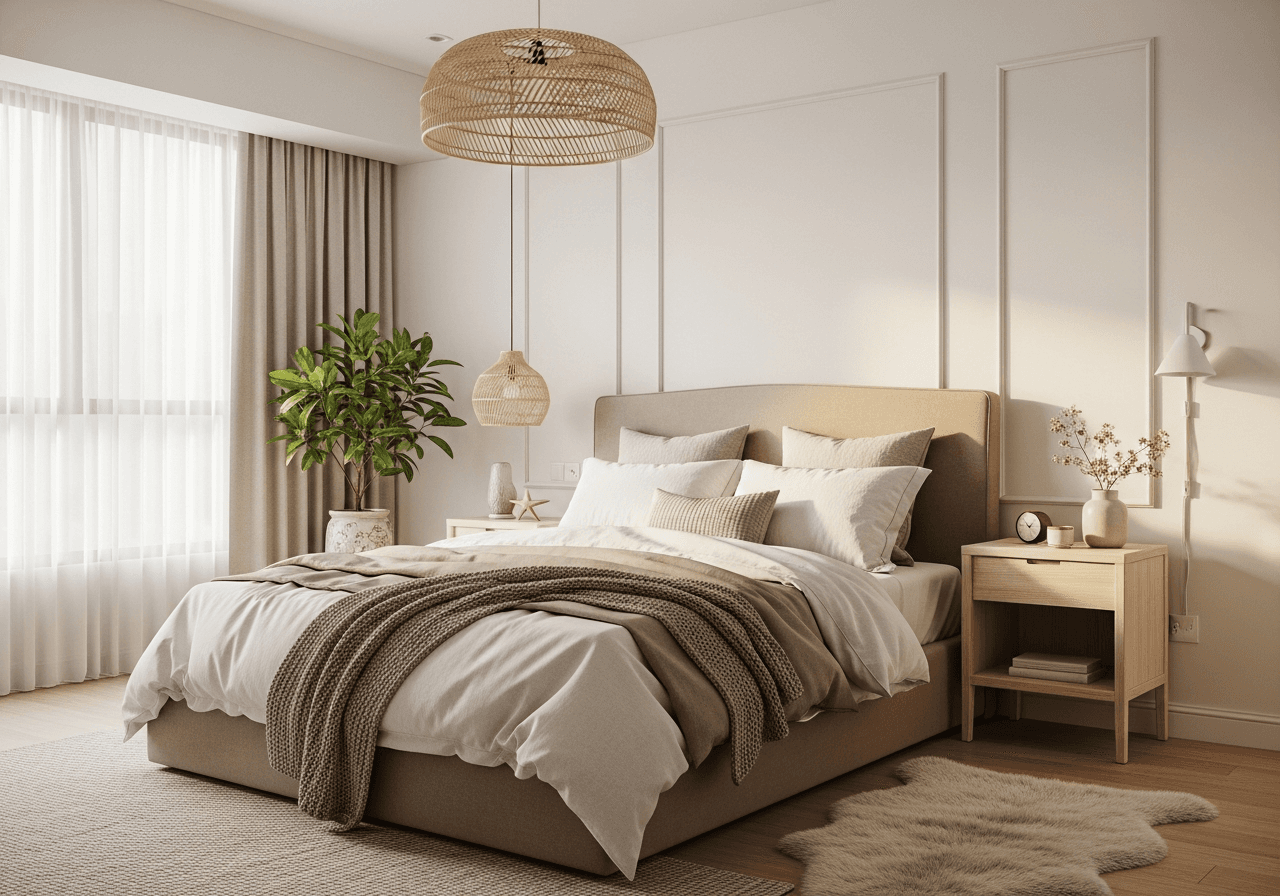 Scandinavian Warm Master Bedroom