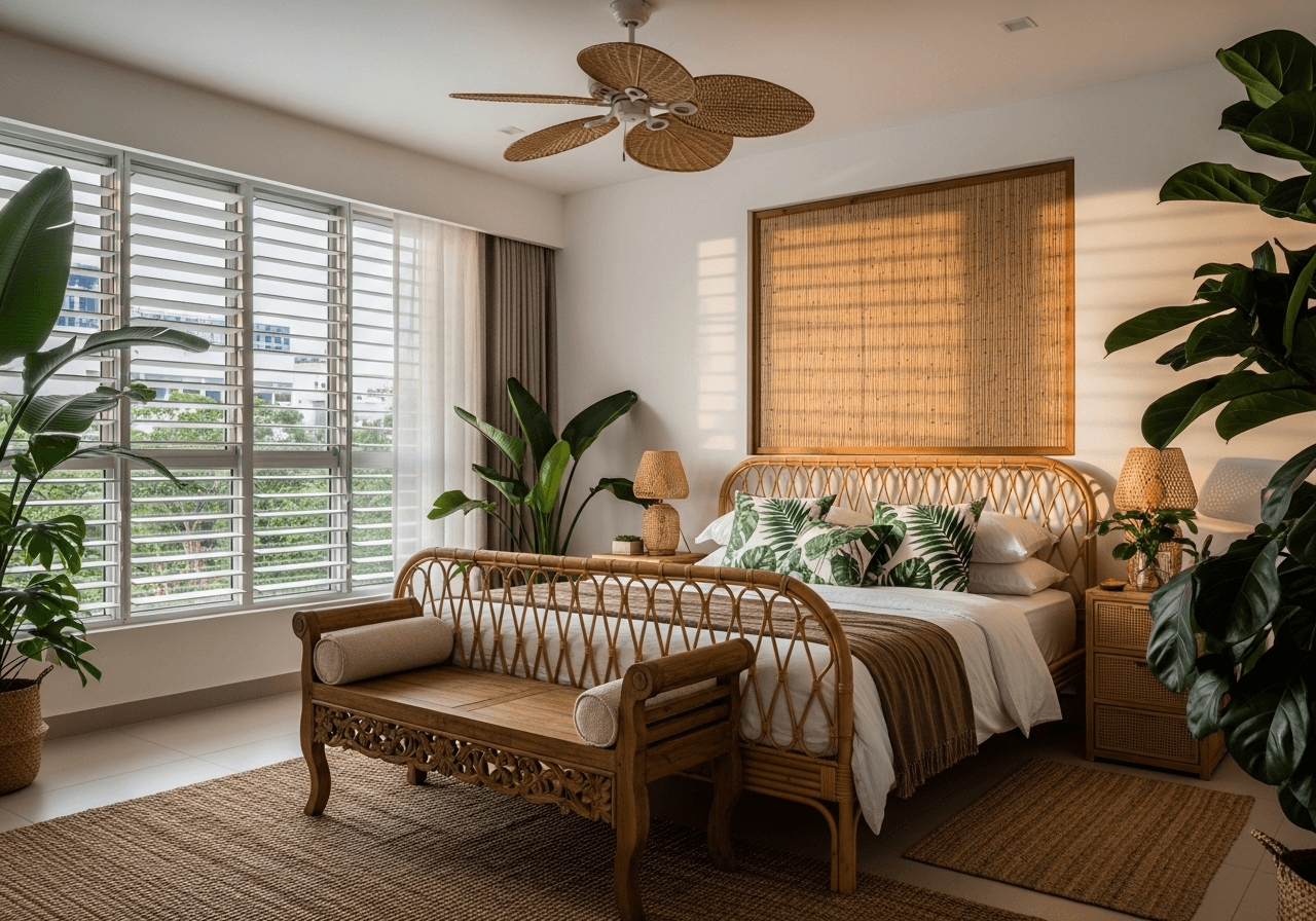Tropical Modern Master Bedroom