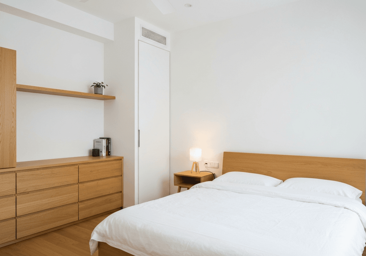 Muji Minimalist interior design for Singapore singles HDB flat