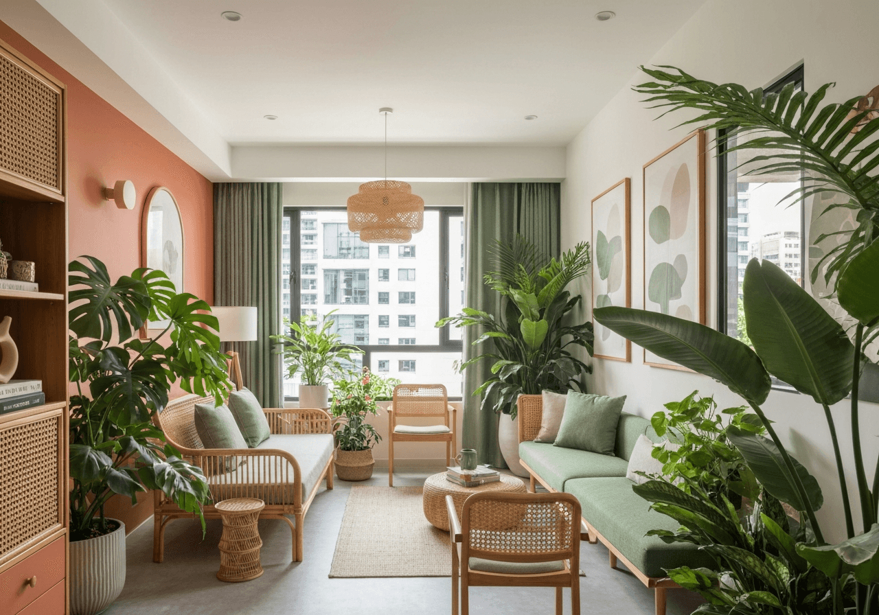 4-Room BTO Tropical Modern interior design